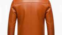 Veste en cuir longue pour homme, style décontracté urbain, avec col en textile, fournisseur d'usine sur mesure, vente en gros, veste en cuir chaude