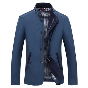 Veste de costume décontractée pour homme, printemps-automne 2024, veste en polyester avec col montant, vêtement de mode - Product Image 1