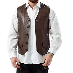 Nuevo Precio al por Mayor, Chaleco de Cuero de Alta Calidad Super Rider, Chaleco de Motociclista de Cuero para Hombre - Product Image 6