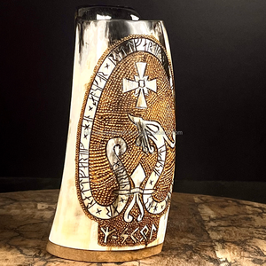 Mug à boire en corne de buffle véritable, fait main, de qualité supérieure, en matériau organique, toucher réel, poli, forme circulaire, pour festivals et mariages - Product Image 6