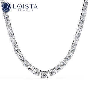 Collar de tenis de diamantes cultivados en laboratorio, Cadena cubana de diamantes cultivados en laboratorio al por mayor - Product Image 2