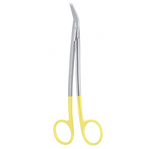 Ciseaux chirurgicaux manuels à pointe angulaire, plaqués or, courbés, stériles, pour premiers secours - Product Image 1