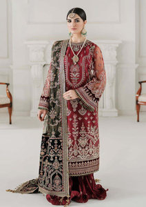 Robe de mariée pakistanaise haut de gamme, rose poudré et argentée, avec des détails en miroir métallique et des cristaux complexes. - Product Image 4