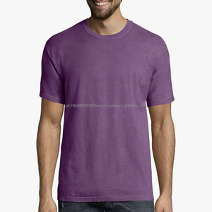 T-shirt à col rond pour homme, teint en pièce, tendance actuelle, style court - Product Image 1