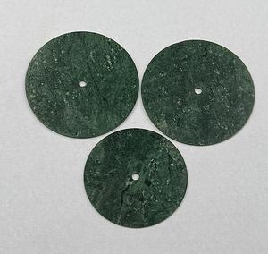 Piedra Suelta de Ágata Musgosa Natural para Esfera de Reloj, Verde Blanco, 31.5mm, 1mm de Grosor, Corte Plano, Orificio Central de 2mm para Fabricación de Relojes - Product Image 4