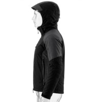 Veste de ski imperméable à capuche pour homme, style sportif noir, vêtements d'extérieur d'hiver, fermeture éclair en polyester, coupe régulière