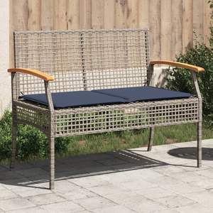 Banc de jardin bleu marine et gris brun pour terrasse, bancs d'extérieur - Product Image 1