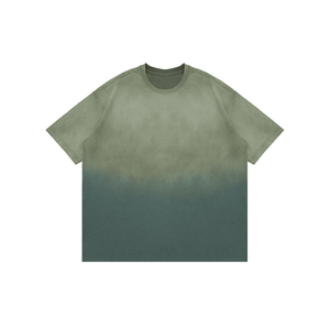 T-shirt unisexe vert à manches courtes, col rond, coupe classique, décontracté, en molleton uni, 100 % coton, respirant, écologique, léger - Product Image 2
