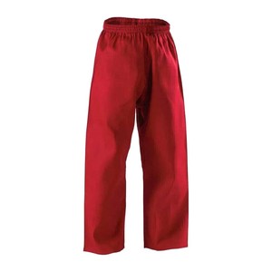 Uniforme de Kung Fu Rojo, 100% Algodón, Transpirable, Unisex, para Adultos, Ropa de Artes Marciales, Corte Regular, Conjunto de Pantalones Teñidos Lisos - Product Image 3