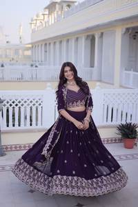 Lehenga Choli Moderno con Bordado Intenso para Mujeres Adultas, Tela Fox Georgette, Ropa de Fiesta, Alta Demanda, Poliéster y Seda, Estilo Indio-Pakistaní - Product Image 6