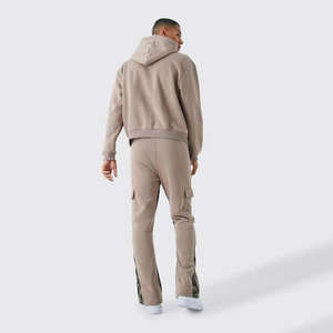 Survêtement Homme Écologique Grande Taille Uni Décontracté avec Logo Personnalisé et Impression Gonflée Superposée 2026 - Product Image 6