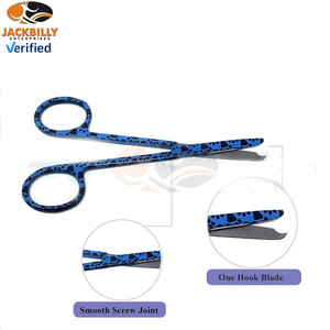 Juego de Tijeras para Vendajes JACKBILLY de 5.5" y Tijeras para Suturas de 4.5" con Diseño de Huellas Azules, Primeros Auxilios - Product Image 3