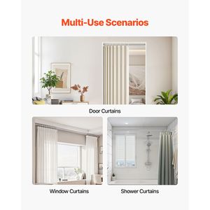 Asta Telescopica Regolabile in Acciaio Inox per Tenda Doccia, 28-76 Pollici, Diametro 1 Pollice, con Tensione a Molla, Senza Supporti a D - Product Image 3