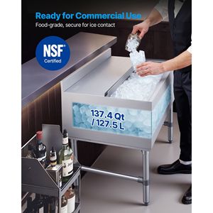 Contenitore per Ghiaccio in Acciaio Inox per Cucine Commerciali, Capacità Massima 134,7 Qt, Isolamento a Lunga Durata 24 Ore, 36 X 24 X 33 Pollici - Product Image 2