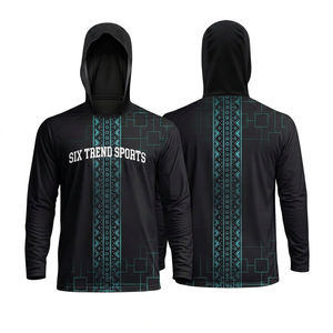 เสื้อฮู้ดแขนยาวสีแดงสำหรับผู้ชาย Six Trend Sports แห้งเร็ว ทรงสปอร์ต พิมพ์ลายด้วยเทคนิค Sublimation Transfer Print - Product Image 3