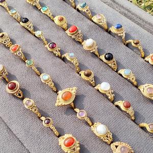 Bague unisexe en laiton avec pierre précieuse naturelle, sertie clos, classique, pierre de naissance de juillet, pour l'alignement des chakras et le bien-être spirituel, vente en gros - Product Image 6