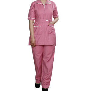 Ensemble de Blouse et Pantalon Médical Rose Premium pour Femme 2026 en Coton et Polyester Tissé – Tenue d'Hôpital Incluse - Product Image 4