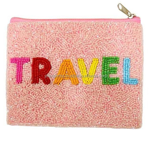 Prix bas en gros personnalisé porte-monnaie pochette sacs à main pochette avec perles perles acryliques et strass fermeture éclair Compact Portable - Product Image 3