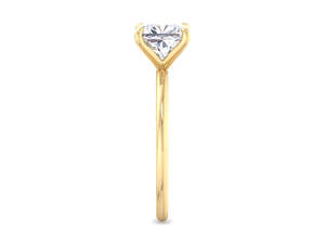 Bague de fiançailles solitaire en diamant de laboratoire taille coussin, classique en or, bague de mariée minimaliste - Product Image 5