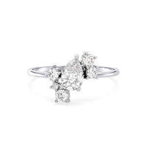 Anillo de Compromiso REYES con Certificado GRA, Oro Sólido de 14K, Corte Pera, Moissanita de 0.88 Quilates, para Mujer, Regalo de Lujo, Joyería Fina - Product Image 2