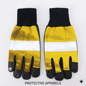 Gants anti-coupure pour tronçonneuse, haute qualité, couleur personnalisée jaune orange noir, imperméables - Product Image 4