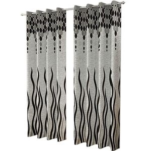 Rideau occultant moderne 100 % polyester pour salon, style européen, broderie occultante, rideau de sécurité anti-lumière - Product Image 1