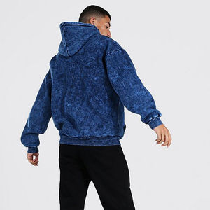 Sudadera con Capucha Vintage para Hombre, Estilo Acid Wash, Informal, Básica, de Algodón Suave, Ropa Urbana, Corte Cómodo y Relajado - Product Image 2