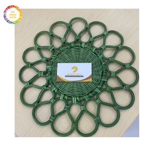 Platos Desechables de Ratán Natural Ecológico, Pintados a Mano, Personalizables, para Fiestas, Venta al Por Mayor - Product Image 1