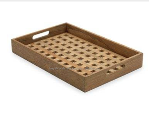 Bandeja de Té de Madera con Logotipo Personalizado, Rectangular, con Asa, Estilo Vintage, de Madera de Nogal, para Servir en Casa u Hotel - Product Image 2