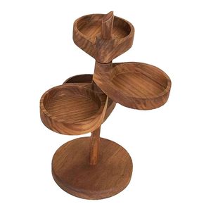 4-Layer Minimalist Wooden Shape Adjustable Design Standing Type Storage Rack for Cosmetics Jewelry Display Entrance <b>Key</b> Storage - Product Image 2