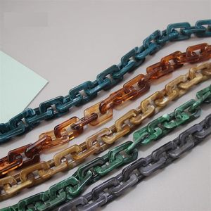 Chaînes en résine faites à la main, élégantes, rustiques, modernes, art mural en chaîne acrylique, maillons géométriques multicolores - Product Image 6