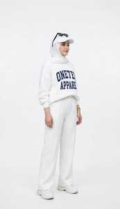 Conjunto Deportivo Casual para Mujer, Sudadera con Capucha Blanca y Pantalones Deportivos, Manga Larga - Product Image 3