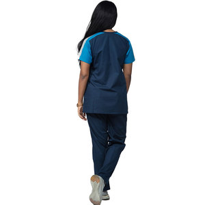 Conjunto de Uniforme Médico para Mujer, Blusa de Tela Elástica de Poliéster y Spandex con Pantalones Cómodos, Fabricante Personalizado OEM ODM - Product Image 2