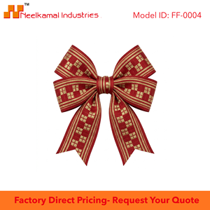 Neelkamal Industries 25mm <b>Red</b> Gold Festive Jacquard <b>Ribbon</b> Decorative Woven Trim for Gift Packing Garment Borders - Product Image 5
