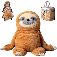 Peluche paresseux personnalisée lestée en polyester à poils longs, jouet anti-stress avec billes lestées de 5 lb