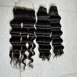 Extensiones frontales de encaje de cabello de un solo donante vietnamita 100% cabello crudo Super doble dibujado cabello virgen rizado ondulado disponible onda profunda - Product Image 5