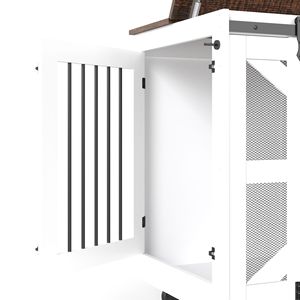 Trasportino per Cani da Esterno da 120 cm con Sportello Ribaltabile per l'Alimentazione, Doppio Accesso, Sistema a 5 Ruote (2 Bloccabili), Ganci Laterali per Uso Multifunzionale - Product Image 5
