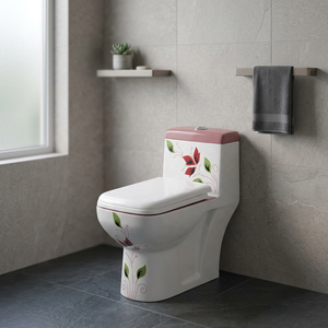 Elegant Modern Mint Green Color One Piece Toilet Designer Ceramic Sanitary Ware For African Hotel Bathroom Decor - Product Image 6