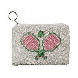 Porte-monnaie en perles fait main avec fermeture éclair, petit sac de rangement pour pièces de monnaie, cartes et maquillage, accessoire cadeau pour femme - Product Image 4