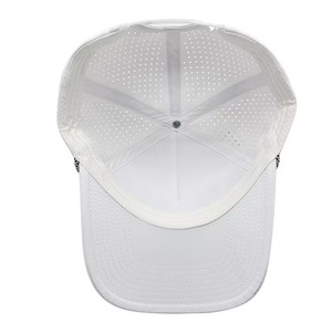 Classic Solid Perforated Sports Cap with Rope Waterproof Fabric UV Protection Outdoor Golf Cap Water Drop Shape Laser Cut Mesh - Product Image 4