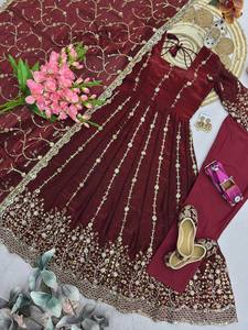 Hot Selling New Fashionable Designer Anarkali Dress for Women Full Sleeve Beautiful Georgette Indian Pakistani <b>Parties</b> Diwali - Product Image 4