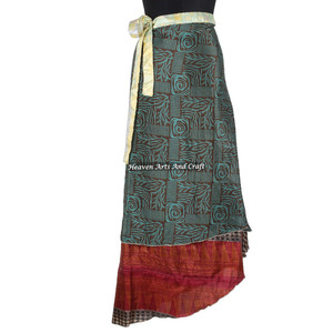 Faldas largas mágicas de seda de Australia, reversibles de 2 capas, tipo sari, para noche - Product Image 6