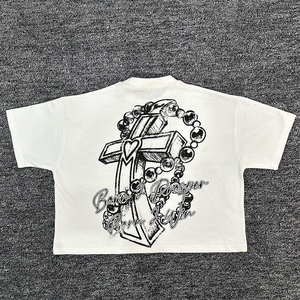 Camiseta de algodón 100% de 300 g/m² con estampado DTG, estilo streetwear, hombros caídos, corte holgado y extragrande, fabricada a medida. - Product Image 5
