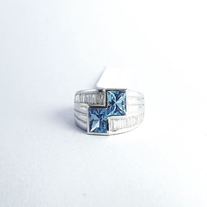 Anillo de Oro de 14K de Moda para Mujer con Topacio Azul, Joyería Fina de Lujo, Regalo para Boda o Fiesta, Accesorio de Moda - Product Image 2