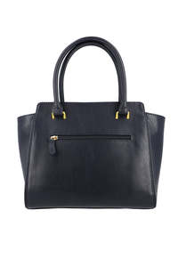 Bolso de Mano Clásico de Cuero Negro para Mujer, Bolso Tote Estructurado Premium con Compartimento Frontal con Solapa, Listo para Venta al Por Mayor - Product Image 6