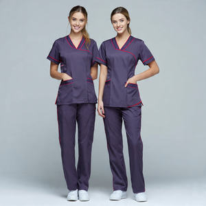 Conjuntos de Uniformes Médicos de Manga Corta Más Vendidos, Uniformes Cómodos para Enfermeras y Doctores de Clínica - Product Image 1