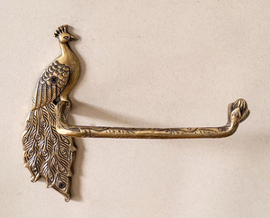 Porte-papier toilette mural Peacock, en laiton vintage, distributeur de papier hygiénique pour salle de bain, accessoire décoratif classique - Product Image 6