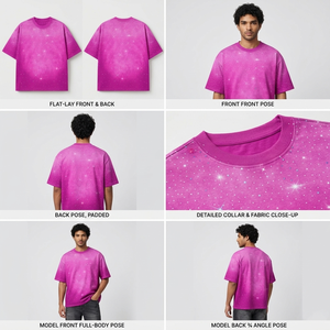 เสื้อยืด Glory Custom Acid Wash ประดับเพชร 100% ผ้าฝ้ายเนื้อนุ่ม ระบายอากาศได้ดี ดีไซน์ทันสมัยสำหรับเสื้อผ้าสตรีทแวร์แบบยูนิเซ็กซ์ - Product Image 6