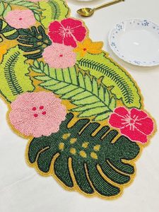 Embroidered Floral <b>Table</b> <b>Runner</b> Cotton Bohemian Style Washable Home Decor - Product Image 3