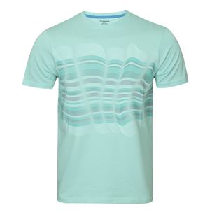 Camiseta informal de algodón peinado 100% para hombre, camiseta de manga corta con cuello redondo y estampado de serigrafía, camiseta prelavada de punto - Product Image 3